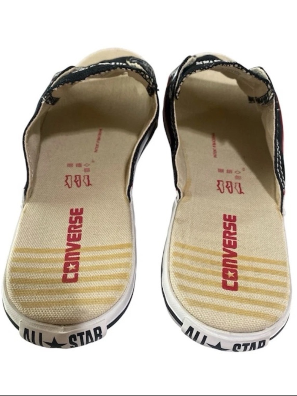 Vintage Converse All Star Cut Away Black Slides Sandals Shoes Women 11 Men 9 - Picture 5 of 9